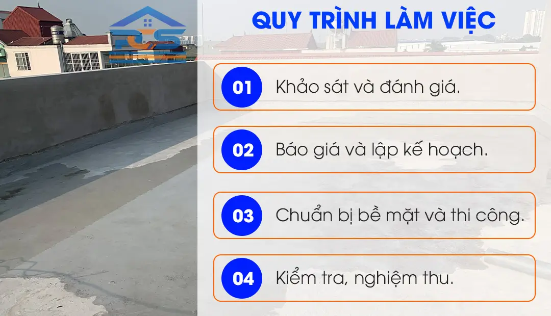 quy trình làm việc khi chống thấm